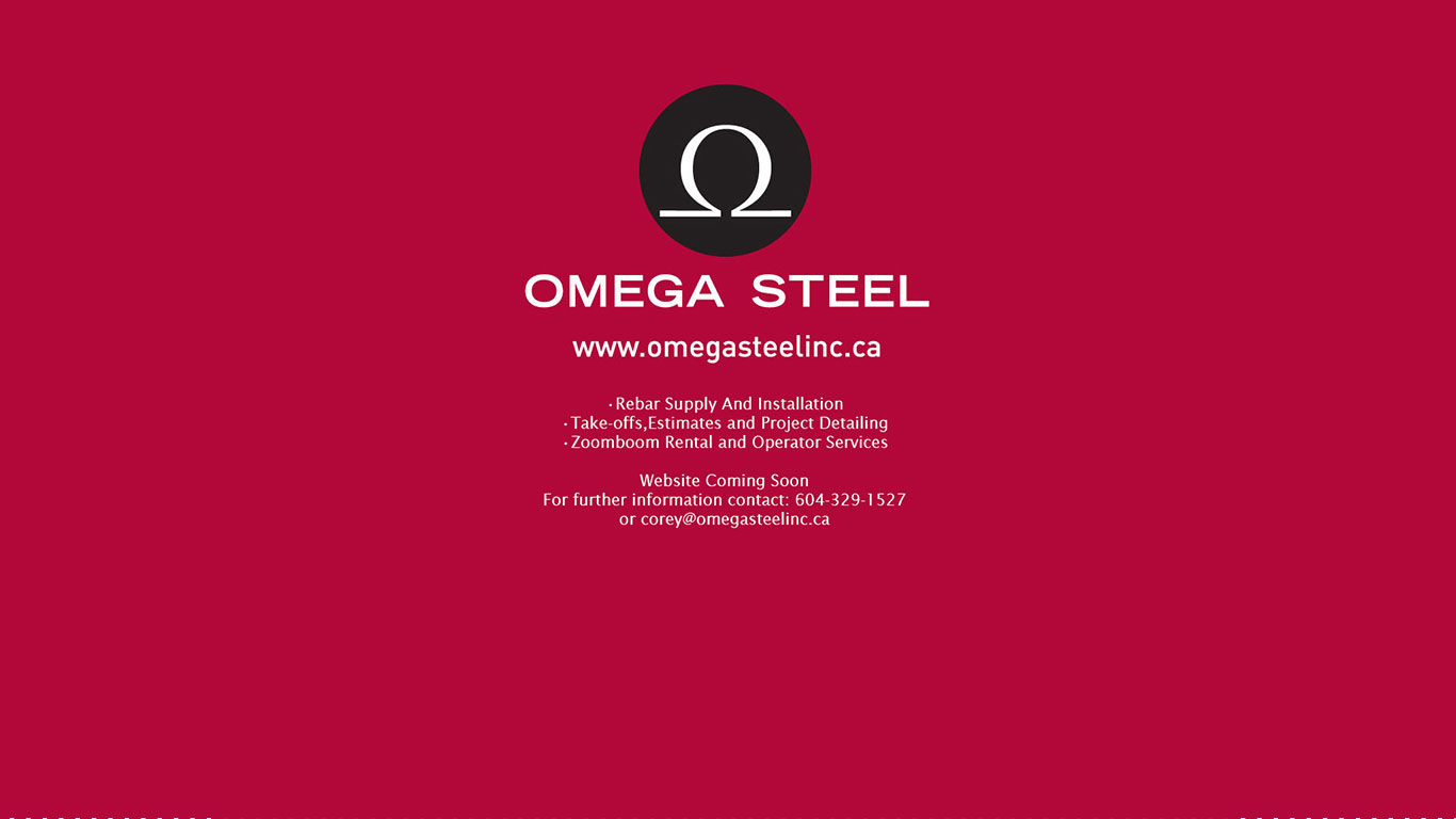Omega Steel web page static image